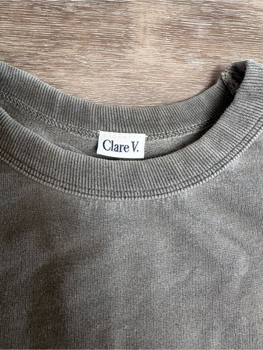 Clare V. Washed Gray Ruffle Sweatshirt - Picture 4 of 6